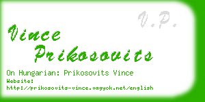 vince prikosovits business card